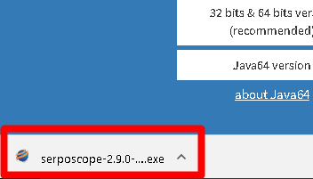 serposcopeのwindows用のダウンロードファイル
