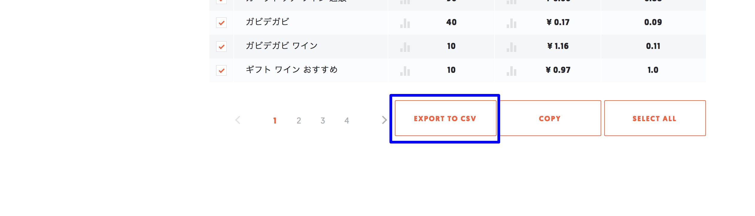 EXPOT TO CSV